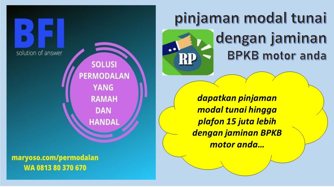 Pinjaman lunak jaminan BPKB motor, adalah solusi yang ...